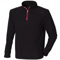 Plain Zip Neck Fleece Long Sleeve Piped Finden & Hales 140 gsm GSM